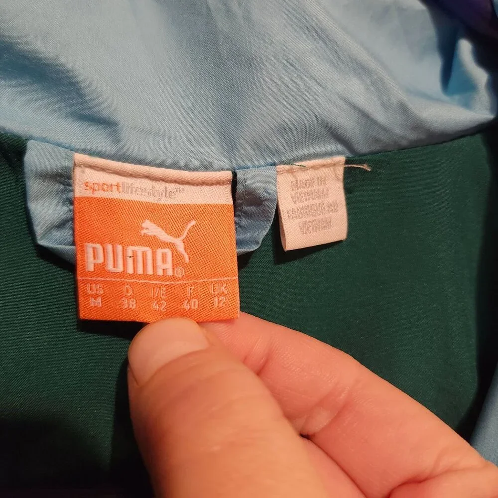 Puma Golf Women’s Medium Kinetic Stretch Jacket Blue Atoll Green Water Resistant - Picture 6 of 10